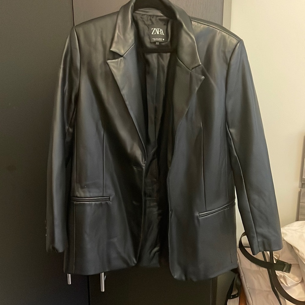 Zara leather blazer
